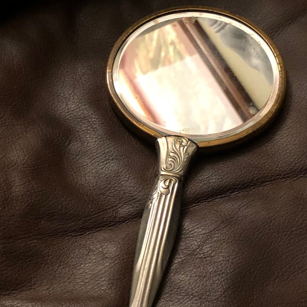 Vintage Sterling Silver Vanity Mirror